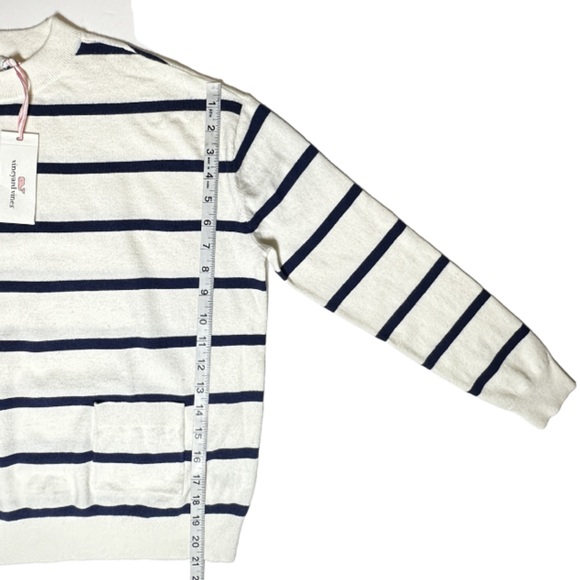 Wool Blend VINEYARD VINES | NWT Stripe Crewneck Patch Pocket Sweater Jumper - Picture 8 of 15